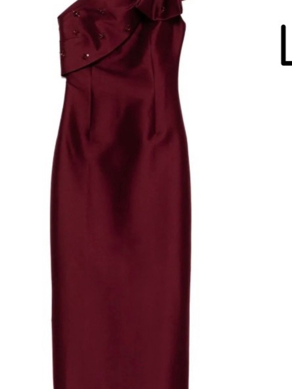 Sachin + Babi One-Shoulder Wine Satin Gown